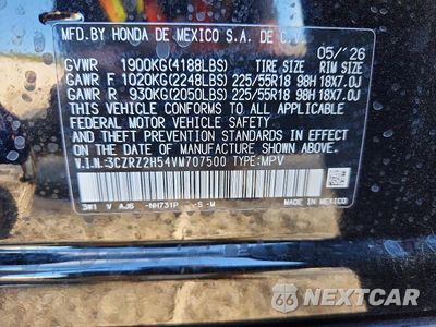 Zdjęcie 13 z 13 samochodu: 2027 HONDA HR-V SPORT VIN:3CZRZ2H54VM707500 - miniatura
