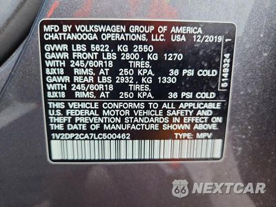 Zdjęcie 12 z 12 samochodu: 2020 VOLKSWAGEN ATLAS SE VIN:1V2DP2CA7LC500462 - miniatura