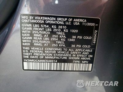 Zdjęcie 14 z 14 samochodu: 2021 VOLKSWAGEN ATLAS SE VIN:1V2WR2CA8MC548914 - miniatura