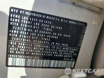 Zdjęcie 12 z 12 samochodu: 2022 VOLKSWAGEN TAOS S VIN:3VVCX7B21NM041842 - miniatura