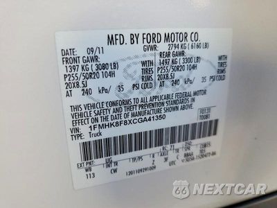 Zdjęcie 13 z 13 samochodu: 2012 FORD EXPLORER LIMITED VIN:1FMHK8F8XCGA41350 - miniatura