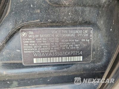 Zdjęcie 12 z 12 samochodu: 2007 BMW 328 I VIN:WBAVA33507KX70254 - miniatura