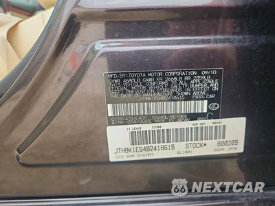 Zdjęcie 13 z 13 samochodu: 2011 LEXUS ES 350 VIN:JTHBK1EG4B2418615 - miniatura