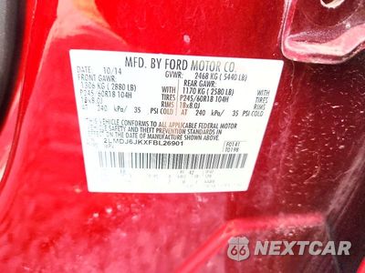 Zdjęcie 14 z 14 samochodu: 2015 LINCOLN MKX VIN:2LMDJ6JKXFBL26901 - miniatura