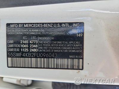 Zdjęcie 12 z 12 samochodu: 2015 MERCEDES-BENZ C 300 4MATIC VIN:55SWF4KB2FU096043 - miniatura