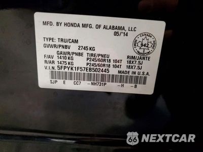 Zdjęcie 12 z 12 samochodu: 2014 HONDA RIDGELINE RTL VIN:5FPYK1F57EB502445 - miniatura