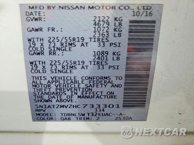 Zdjęcie 13 z 13 samochodu: 2017 NISSAN ROGUE S VIN:5N1AT2MV2HC733301 - miniatura