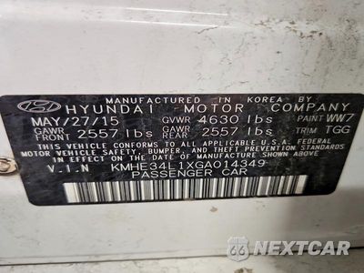 Zdjęcie 12 z 12 samochodu: 2016 HYUNDAI SONATA HYBRID LIMITED VIN:KMHE34L1XGA014349 - miniatura
