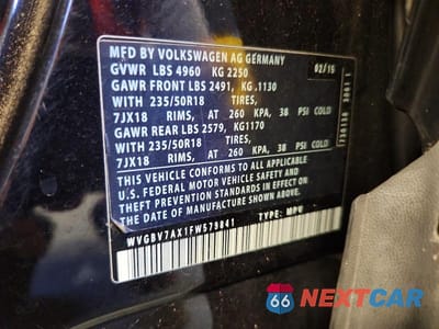 Zdjęcie 13 z 13 samochodu: 2015 VOLKSWAGEN TIGUAN S VIN:WVGBV7AX1FW579841 - miniatura