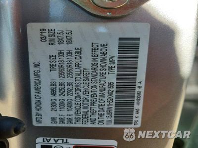 Zdjęcie 13 z 13 samochodu: 2019 HONDA CR-V EX VIN:5J6RW1H52KA021595 - miniatura