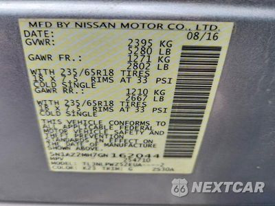 Zdjęcie 13 z 13 samochodu: 2016 NISSAN MURANO S VIN:5N1AZ2MH7GN162044 - miniatura