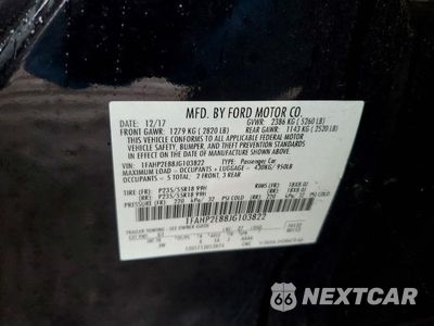 Zdjęcie 12 z 12 samochodu: 2018 FORD TAURUS SEL VIN:1FAHP2E88JG103822 - miniatura