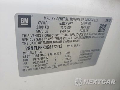 Zdjęcie 13 z 13 samochodu: 2016 CHEVROLET EQUINOX LT VIN:2GNFLFEK3G6112413 - miniatura
