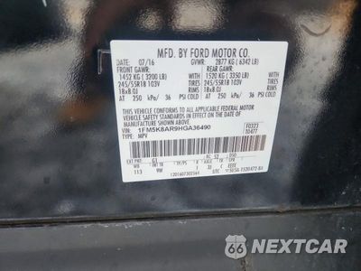 Zdjęcie 12 z 12 samochodu: 2017 FORD EXPLORER POLICE INTERCEPTOR VIN:1FM5K8AR9HGA36490 - miniatura