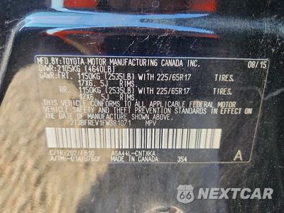 Zdjęcie 13 z 13 samochodu: 2015 TOYOTA RAV4 LE VIN:2T3BFREV1FW381071 - miniatura