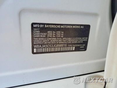 Zdjęcie 12 z 12 samochodu: 2018 BMW 530 I VIN:WBAJA5C53JG898816 - miniatura