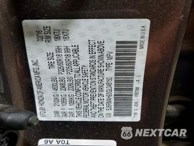 Zdjęcie 14 z 14 samochodu: 2016 HONDA CR-V TOURING VIN:5J6RM4H93GL048150 - miniatura