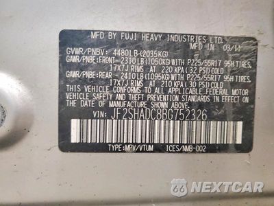 Zdjęcie 13 z 13 samochodu: 2011 SUBA FORESTER VIN:JF2SHADC8BG752326 - miniatura