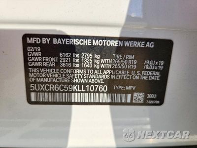 Zdjęcie 13 z 13 samochodu: 2019 BMW X5 XDRIVE40I VIN:5UXCR6C59KLL10760 - miniatura