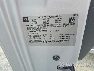 Zdjęcie 13 z 13 samochodu: 2011 CHEVROLET TRAVERSE LT VIN:1GNKRGED1BJ195999 - miniatura