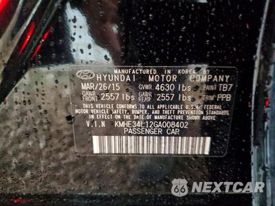 Zdjęcie 12 z 12 samochodu: 2016 HYUNDAI SONATA HYBRID LIMITED VIN:KMHE34L12GA008402 - miniatura