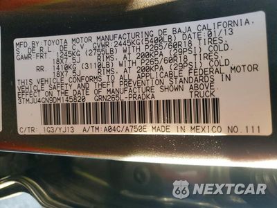 Zdjęcie 12 z 12 samochodu: 2013 TOYOTA TACOMA DOUBLE CAB PRERUNNER VIN:3TMJU4GN9DM145820 - miniatura