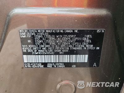 Zdjęcie 13 z 13 samochodu: 2014 TOYOTA RAV4 XLE VIN:2T3WFREV2EW105482 - miniatura