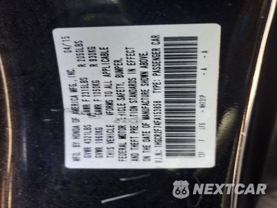 Zdjęcie 12 z 12 samochodu: 2015 HONDA ACCORD EX VIN:1HGCR2F74FA153858 - miniatura