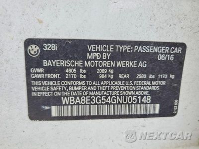 Zdjęcie 12 z 12 samochodu: 2016 BMW 328 XI SULEV VIN:WBA8E3G54GNU05148 - miniatura