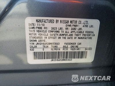 Zdjęcie 12 z 12 samochodu: 2011 INFINITI G25 SEDAN X VIN:JN1DV6AR2BM653043 - miniatura