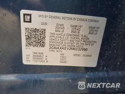 Zdjęcie 13 z 13 samochodu: 2021 CHEVROLET EQUINOX LT VIN:2GNAXKEV2M6132990 - miniatura