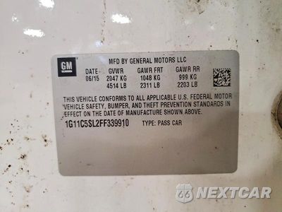 Zdjęcie 12 z 12 samochodu: 2015 CHEVROLET MALIBU 1LT VIN:1G11C5SL2FF339910 - miniatura