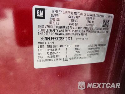 Zdjęcie 13 z 13 samochodu: 2016 CHEVROLET EQUINOX LT VIN:2GNFLFEKXG6219121 - miniatura