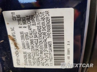 Zdjęcie 12 z 12 samochodu: 2018 HONDA ACCORD LX VIN:1HGCV1F13JA144675 - miniatura