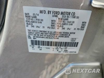 Zdjęcie 13 z 13 samochodu: 2014 FORD EDGE LIMITED VIN:2FMDK4KC8EBA75590 - miniatura