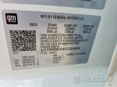 Zdjęcie 12 z 12 samochodu: 2025 GMC SIERRA C1500 SLT VIN:1GTPHDED4SZ116424 - miniatura