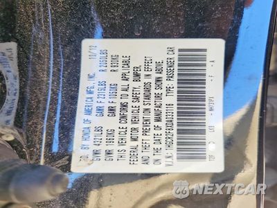 Zdjęcie 12 z 12 samochodu: 2013 HONDA ACCORD EXL VIN:1HGCR2F8XDA033116 - miniatura
