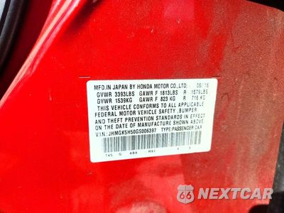 Zdjęcie 12 z 12 samochodu: 2016 HONDA FIT LX VIN:JHMGK5H50GS006397 - miniatura