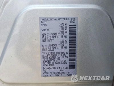 Zdjęcie 13 z 13 samochodu: 2023 NISSAN PATHFINDER S VIN:5N1DR3AC1PC249350 - miniatura