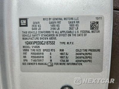 Zdjęcie 13 z 13 samochodu: 2012 GMC ACADIA SLE VIN:1GKKVPED9CJ187532 - miniatura