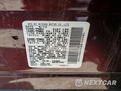 Zdjęcie 14 z 14 samochodu: 2014 NISSAN MURANO SV VIN:JN8AZ1MW2EW501706 - miniatura