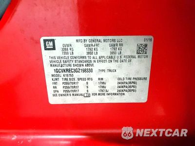 Zdjęcie 13 z 13 samochodu: 2016 CHEVROLET SILVERADO K1500 LT VIN:1GCVKREC3GZ198330 - miniatura