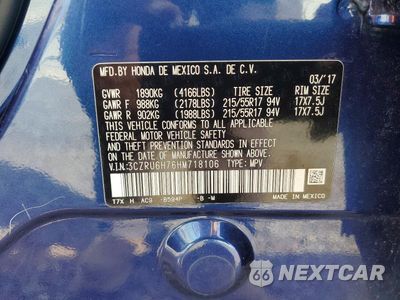 Zdjęcie 13 z 13 samochodu: 2017 HONDA HR-V EXL VIN:3CZRU6H76HM718106 - miniatura