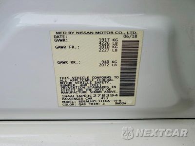 Zdjęcie 13 z 13 samochodu: 2018 NISSAN ALTIMA 2.5 SR VIN:1N4AL3AP0JC278394 - miniatura