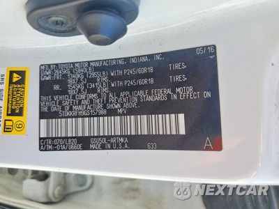 Zdjęcie 12 z 12 samochodu: 2016 TOYOTA HIGHLANDER XLE VIN:5TDKKRFH9GS157988 - miniatura