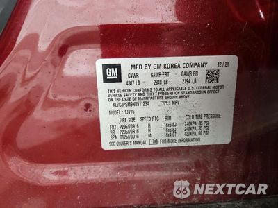 Zdjęcie 13 z 13 samochodu: 2022 CHEVROLET TRAX 1LT VIN:KL7CJPSM9NB511234 - miniatura