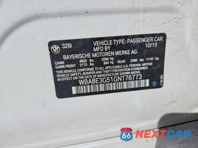 Zdjęcie 12 z 12 samochodu: 2016 BMW 328 XI SULEV VIN:WBA8E3G51GNT76773 - miniatura