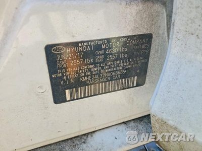 Zdjęcie 13 z 13 samochodu: 2017 HYUNDAI SONATA HYBRID SE VIN:KMHE24L32HA068685 - miniatura