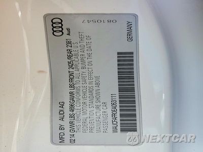 Zdjęcie 12 z 12 samochodu: 2014 AUDI A5 PREMIUM VIN:WAUCFAFR0EA053111 - miniatura