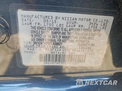 Zdjęcie 12 z 12 samochodu: 2015 NISSAN VERSA 1.6 SV VIN:3N1CN7AP9FL939827 - miniatura